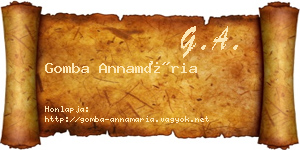 Gomba Annamária névjegykártya
